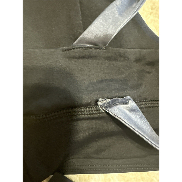 Lanston Sport Bra Cropped XS Top Padded Black And Grey Crisscross Back NWT - Picture 3 of 7